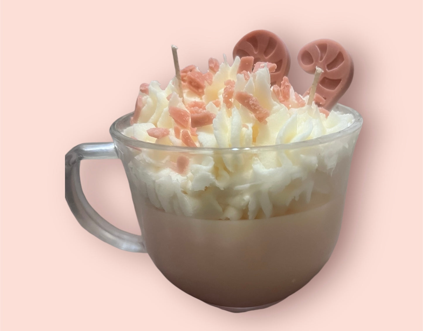 Pink Peppermint Mocha Latte Drink Soy Candle