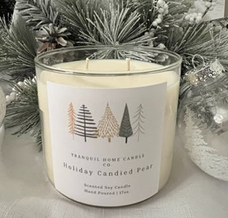 Holiday Candied Pear 17oz. Two Wick Scented Candle