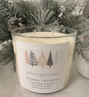 Holiday Chestnut Vanilla Latte 17oz. Two Wick Scented Candle