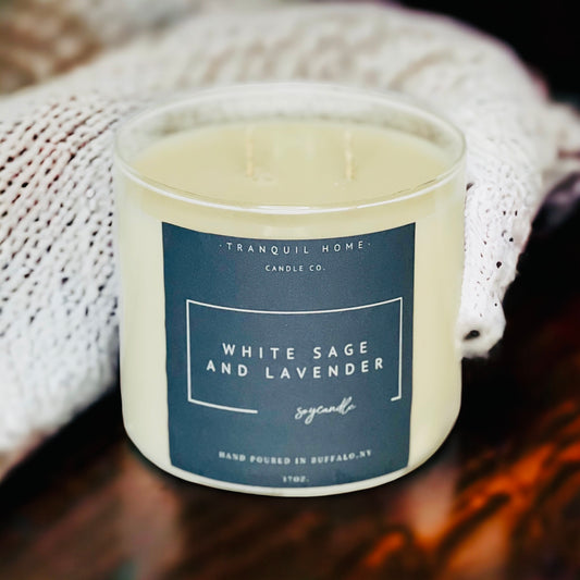 WHTE SAGE & LAVENDER SOY CANDLE