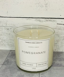 POMEGRANTE 17OZ. TWO WICK SOY CANDLE